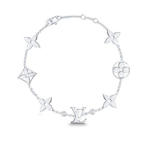 louis vuitton monogram bracelet white gold and diamonds